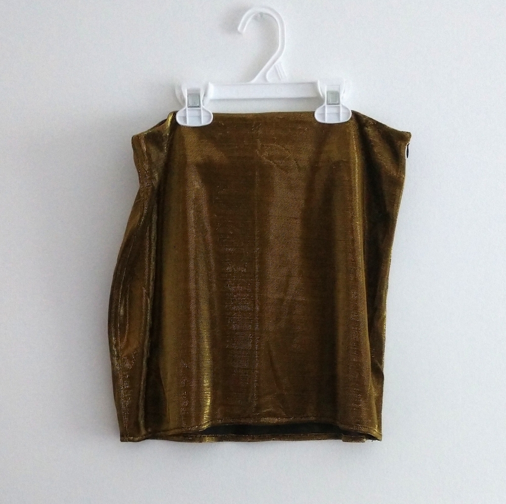 Wild Honey Gold Metallic Mini Skirt NWT